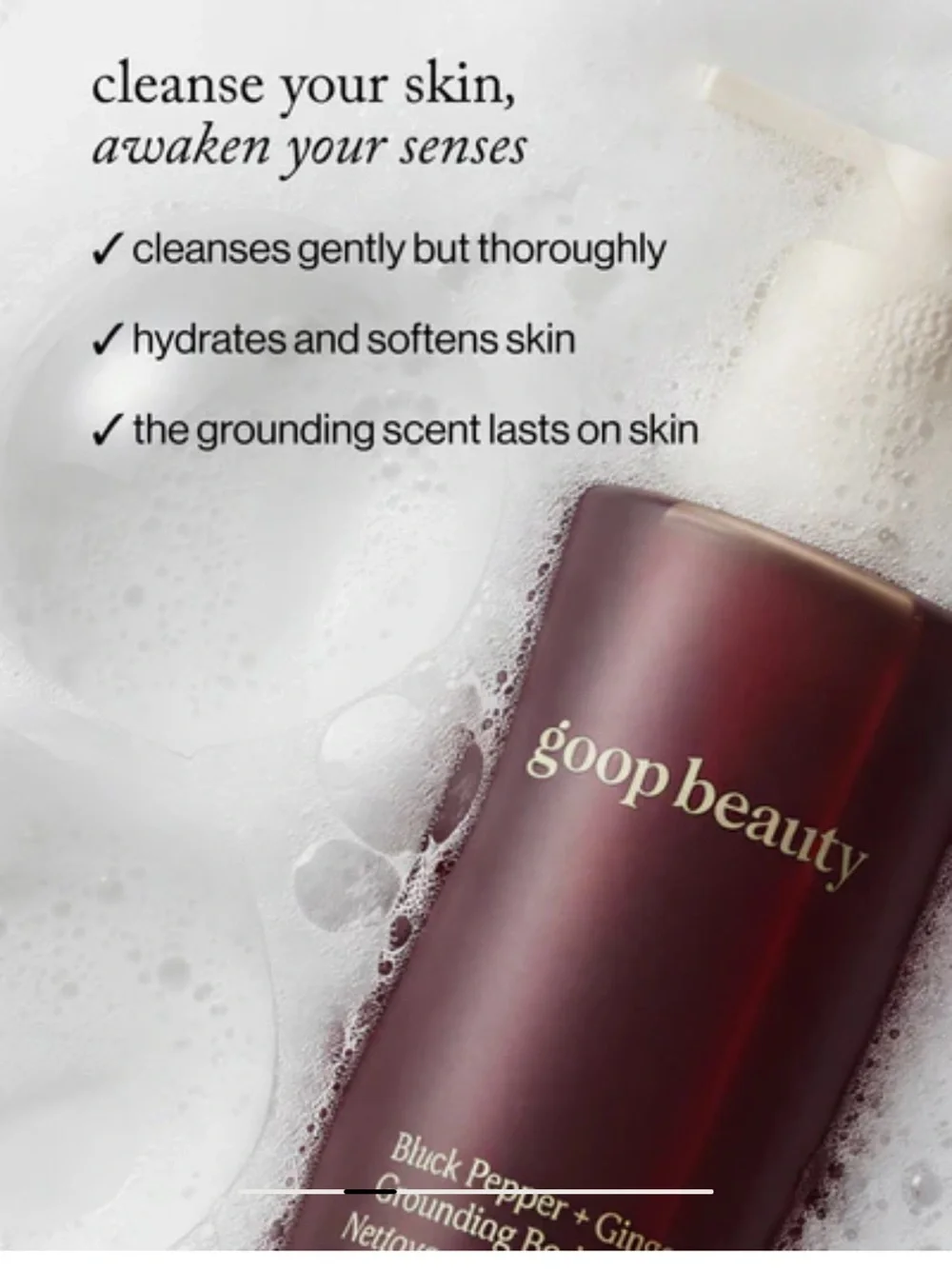 Goop beauty Pepper + Ginger Grounding botanical body wash 11oz new launch